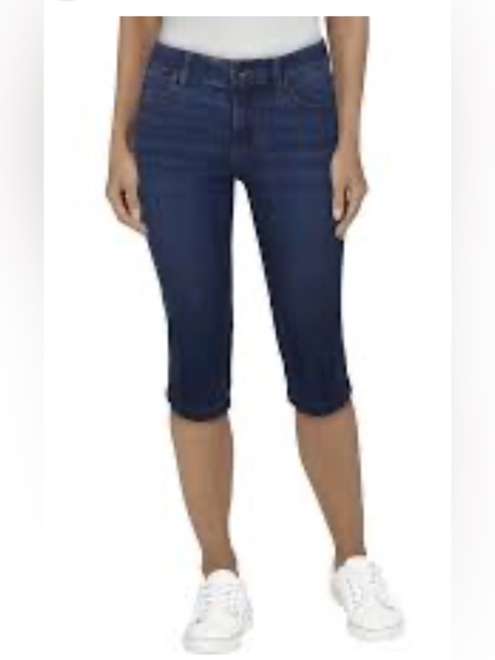Natural Reflections Dark Blue Cropped Denim Capris